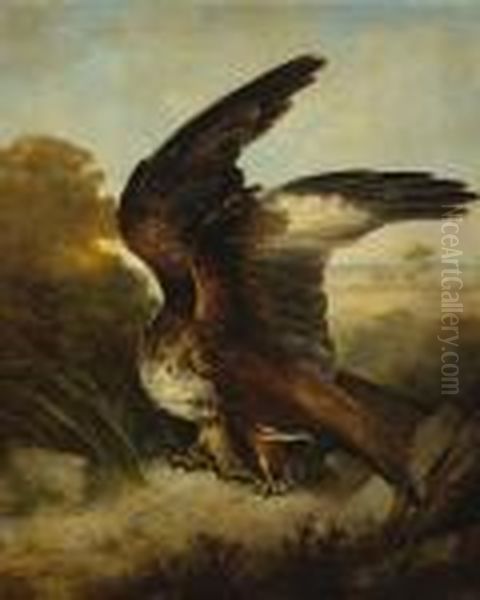 A Snake In The Talons Of An Eagle Oil Painting by Sir Edwin Henry Landseer