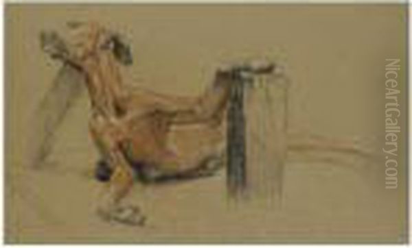 A Dog Supported By Planks Oil Painting by Sir Edwin Henry Landseer