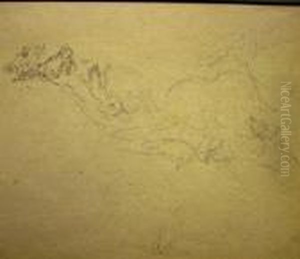 Horse Kicking Out At A Dog Oil Painting by Sir Edwin Henry Landseer