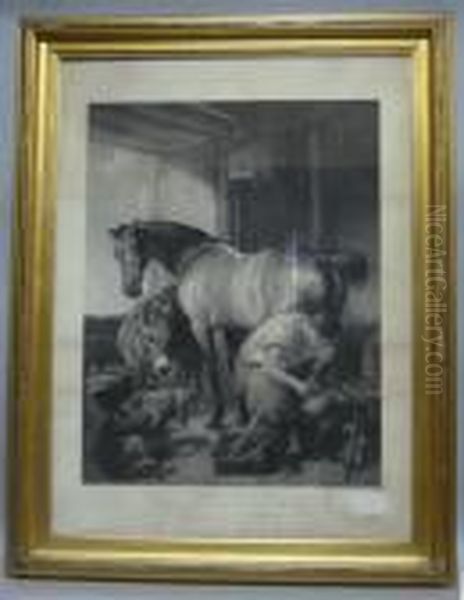 Shoeing Oil Painting by Sir Edwin Henry Landseer