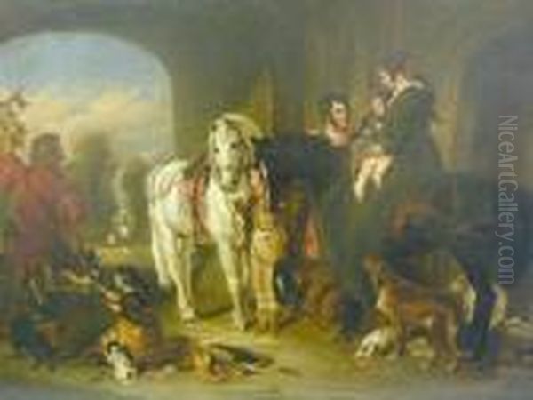 The Hawking Party Oil Painting by Sir Edwin Henry Landseer