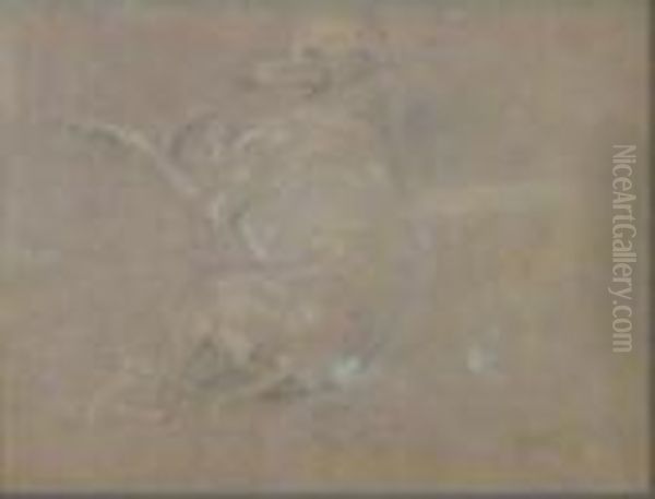 Whippet Oil Painting by Sir Edwin Henry Landseer