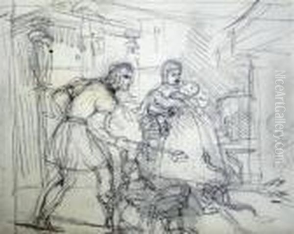 Interior With Snake Oil Painting by Sir Edwin Henry Landseer