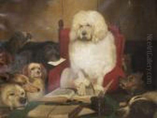 Laying Down The Law (trial By Jury) Oil Painting by Sir Edwin Henry Landseer