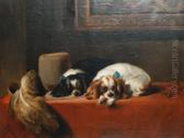 The Cavalier's Pets Oil Painting by Sir Edwin Henry Landseer