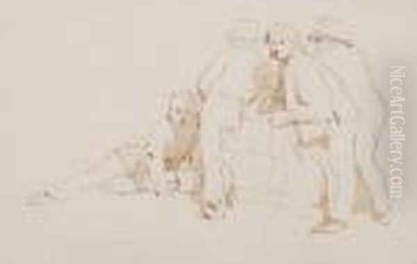 Fishermen Oil Painting by Sir Edwin Henry Landseer