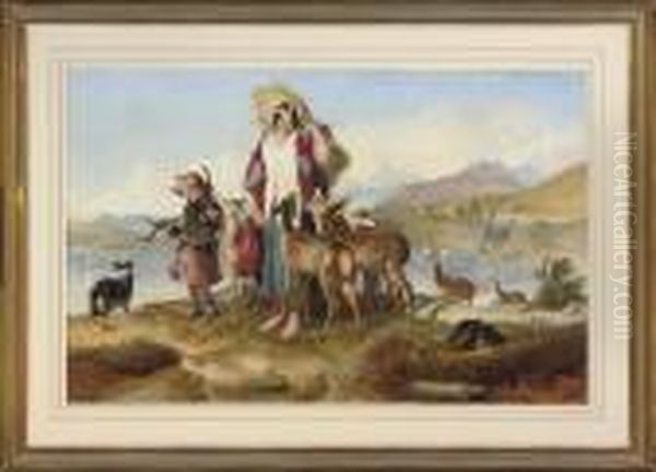 The Forester's Family Oil Painting by Sir Edwin Henry Landseer