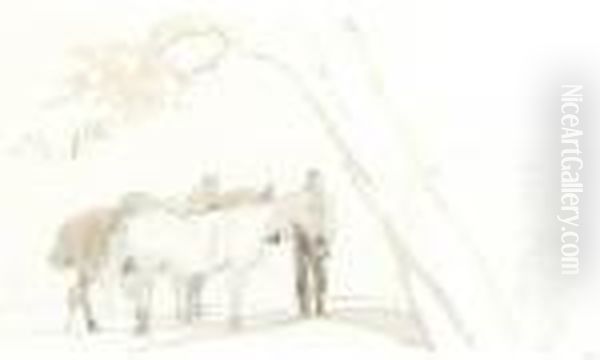 Highland Poniesresting Beneath A Tree Oil Painting by Sir Edwin Henry Landseer