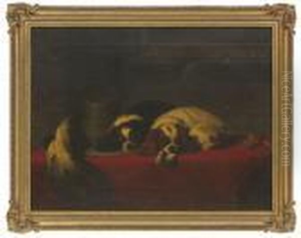 The Cavalier's Pets Oil Painting by Sir Edwin Henry Landseer