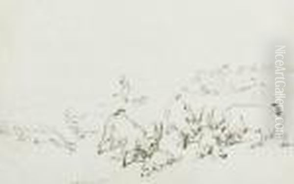 Chillingham Deer Hunt Oil Painting by Sir Edwin Henry Landseer