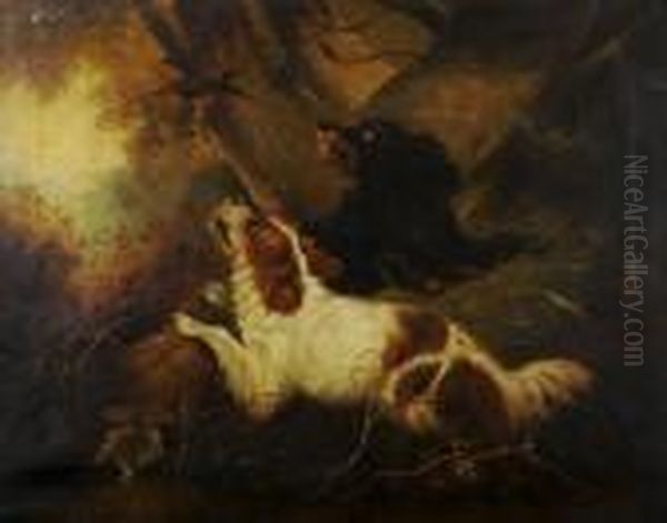 Retrievers Oil Painting by Sir Edwin Henry Landseer