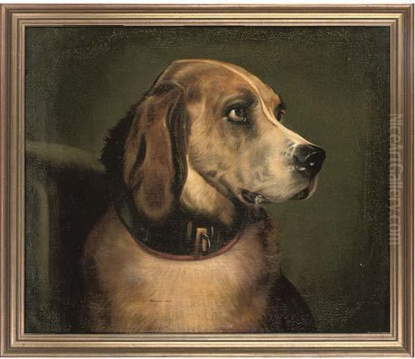 A Faithful St. Bernard Oil Painting by Sir Edwin Henry Landseer