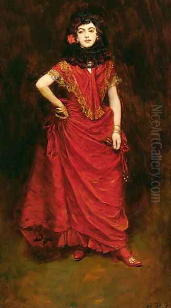 The Dancer, from Lola by Perceval Gibbon 1879-1926, published in Harpers Monthly Magazine, January 1909 Oil Painting by Howard Pyle