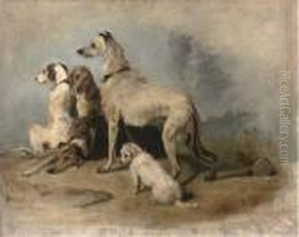 Highland Dogs Oil Painting by Sir Edwin Henry Landseer