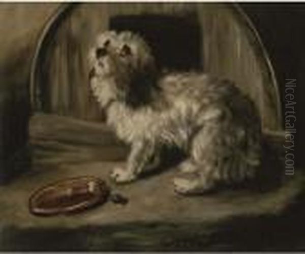 The Penitent Puppy Oil Painting by Sir Edwin Henry Landseer