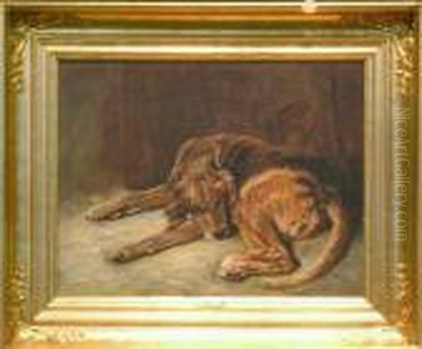 The Sleeping Bloodhound Oil Painting by Sir Edwin Henry Landseer