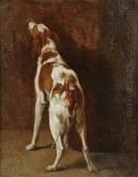 A Study Of A Liver And White Spaniel Oil Painting by Sir Edwin Henry Landseer