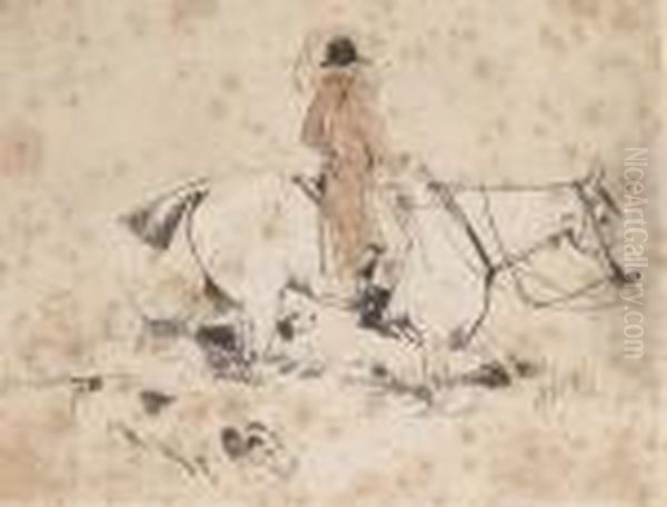 Huntsmen And Hounds Oil Painting by Sir Edwin Henry Landseer