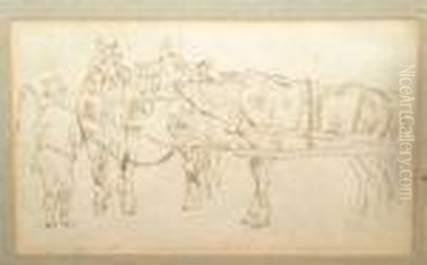 Cart Horse And Ostler Oil Painting by Sir Edwin Henry Landseer