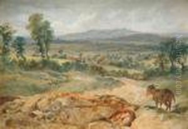 Landscape With Donkey Oil Painting by Sir Edwin Henry Landseer