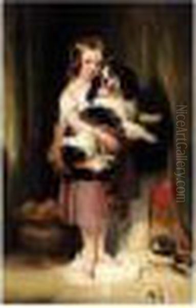 Portrait Of Miss Eliza Peel Oil Painting by Sir Edwin Henry Landseer