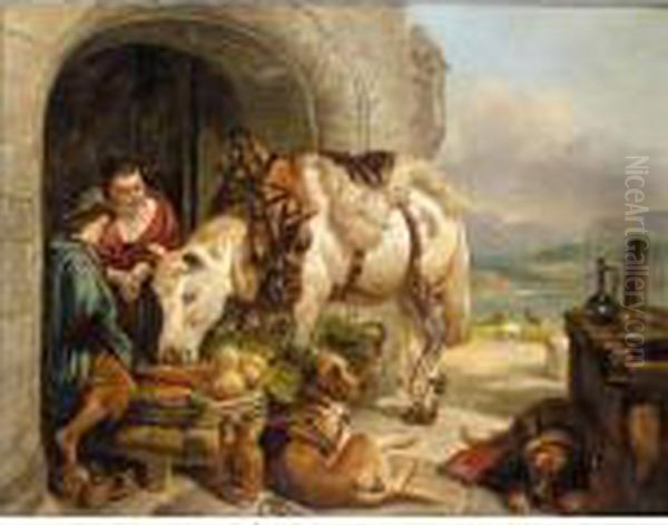 The Reward Oil Painting by Sir Edwin Henry Landseer