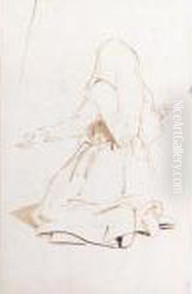 Study Of A Kneeling Woman Oil Painting by Sir Edwin Henry Landseer