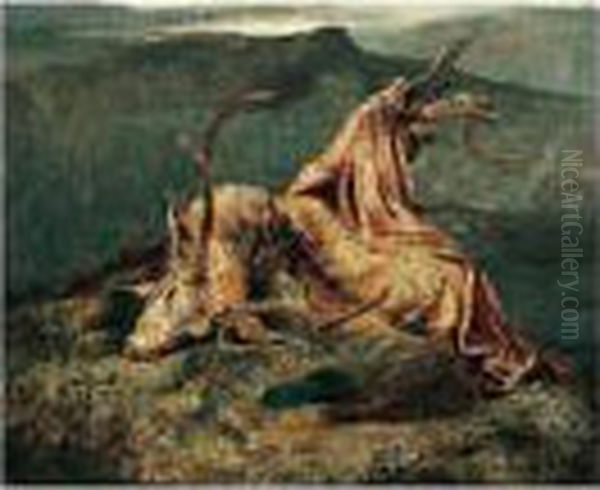 Death Of A Stag Oil Painting by Sir Edwin Henry Landseer