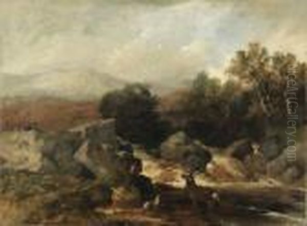 A Stag At Bay Oil Painting by Sir Edwin Henry Landseer