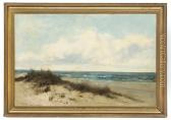 A Tranquil Beach Oil Painting by William Langley
