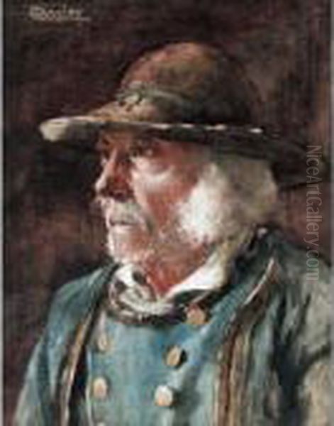 A Dutch Fisherman Oil Painting by William Langley
