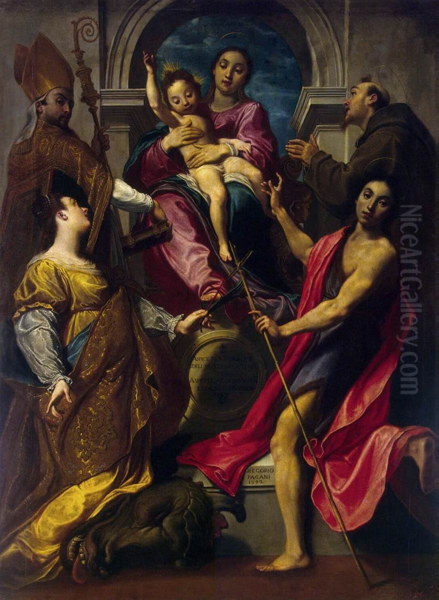 Madonna and the Child with Saints Oil Painting by Gregorio Pagani