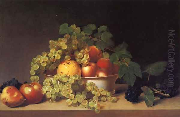 Still Life with Fruit on a Tabletop Oil Painting by James Peale
