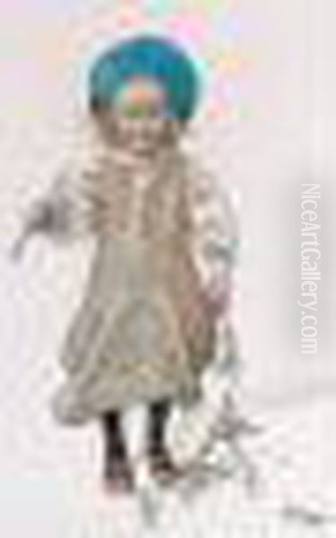 Esbjorn: Med Den Har Skall Jag 
Fiska Och Med Den Har Skall Jag Valla Korna (esbjorn Goes Fishing) Oil Painting by Carl Larsson