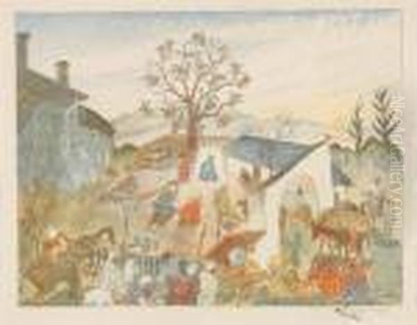 Anbetung Der
Heiligen Drei Konige Oil Painting by Oskar Laske