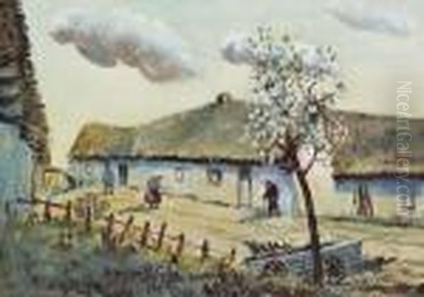 Bauernhaus Oil Painting by Oskar Laske