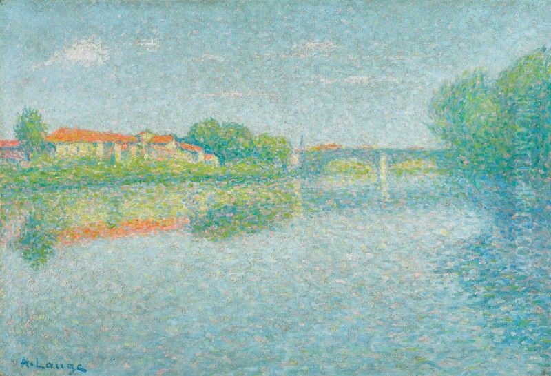 La Garonne A Toulouse Oil Painting by Achille Lauge