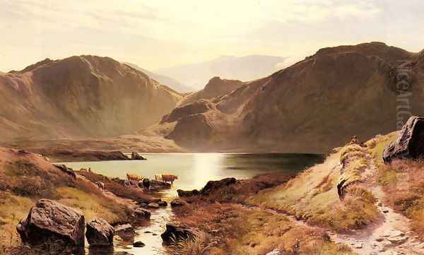 Easdale Tarn, Westmoreland Oil Painting by Sidney Richard Percy