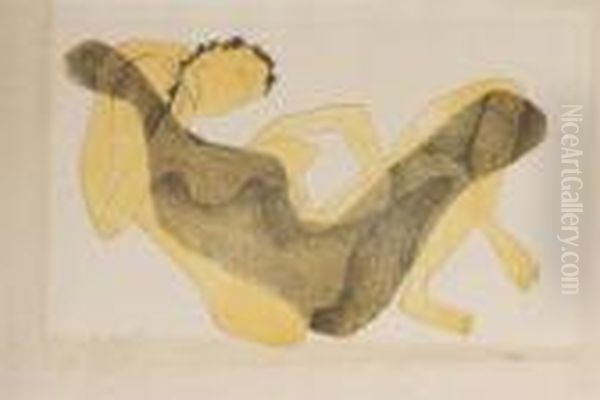 Reclining Female Nude Oil Painting by Henri Laurens