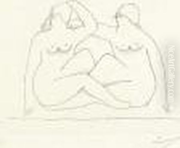 Deux Nus Oil Painting by Henri Laurens