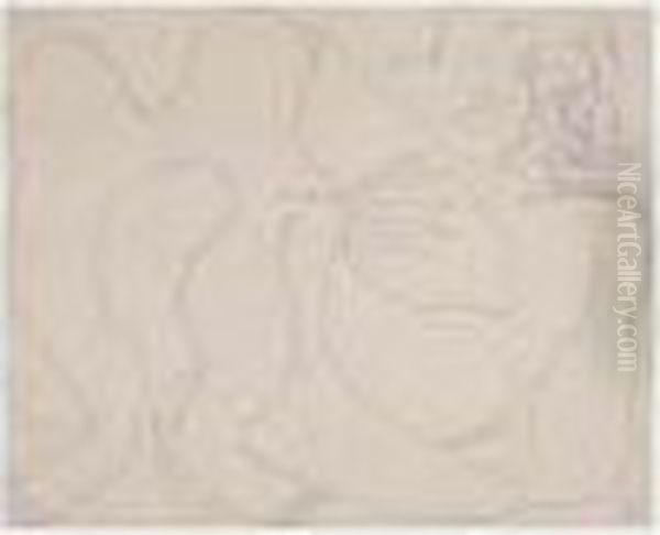 Couple Enlace Oil Painting by Henri Laurens