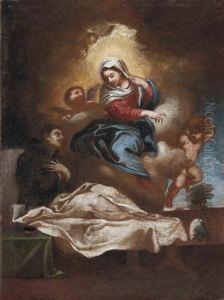 The Vision Of Saint Anthony Of Padua Oil Painting by Cirlce Of Filippo Lauri