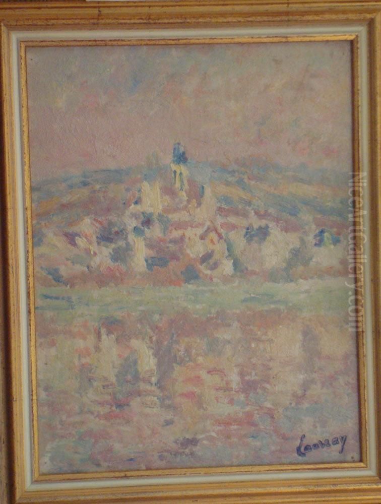 Vetheuil, Soleil Levant Oil Painting by Louis Alphonse Abel Lauvray