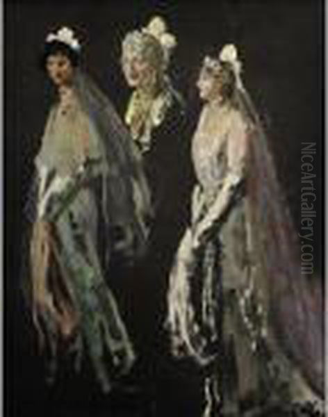 Portrait Studies Of The Lady 
Duveen Of Millbank, The Hon. Dorothy Duveen And Miss Shelagh 
Morrison-bell Oil Painting by John Lavery