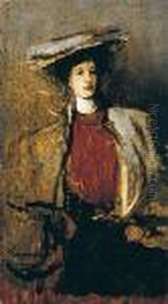 Femme Au Chapeau Oil Painting by John Lavery