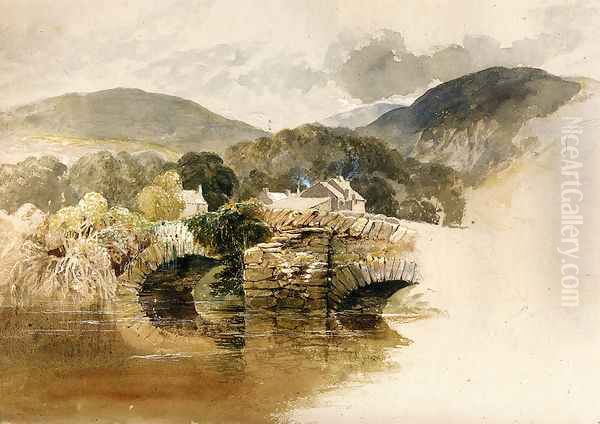 Beddgelert Bridge, North Wales Oil Painting by Samuel Palmer