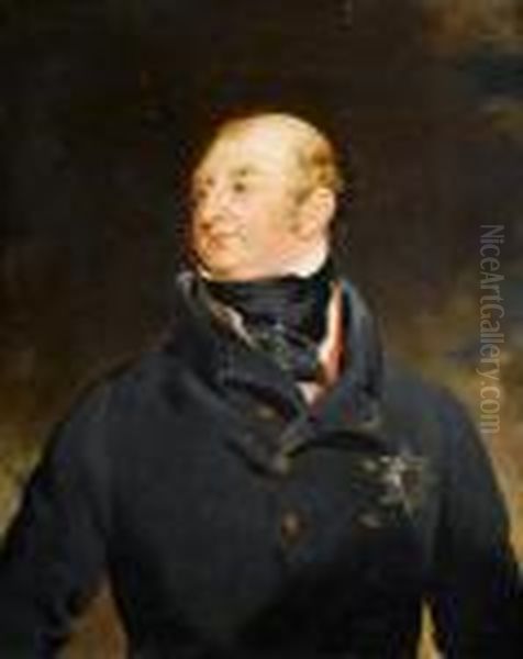 Portrait Of Frederick, Duke Of 
York,bust-length, In A Dark Blue Coat With The Star Of The Order Of 
Thegarter Oil Painting by Sir Thomas Lawrence