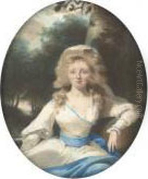 Portrait Of A Young Woman, 
Three-quarter-length, In A White Dress, Traditionally Identified As Mrs 
Fitzherbert Oil Painting by Sir Thomas Lawrence