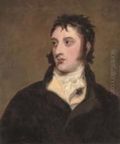 Portrait Of A Gentleman 
Traditionally Identified As William Lamb, 2nd Viscount Melbourne 
(1779-1848), Half-length, In A Black Coat Oil Painting by Sir Thomas Lawrence