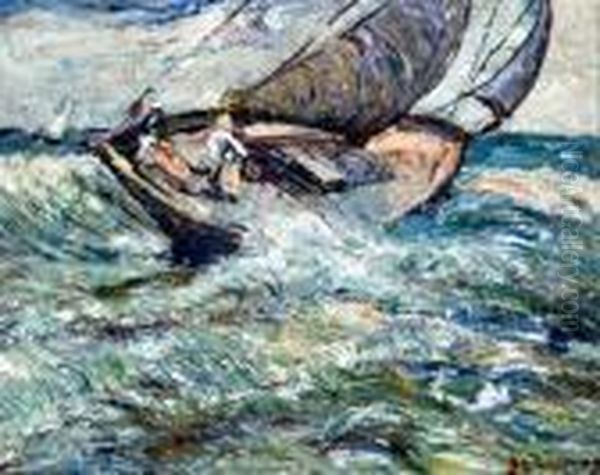 The 
Race Is On Oil Painting by Ernest Lawson